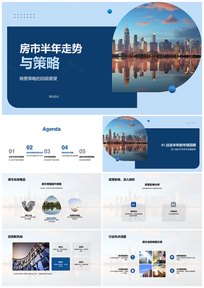 年中房市走势政策影响销售策略PPT模板
