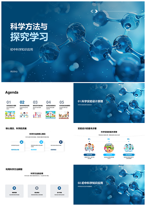 初中科学探究实验设计与分子染色体应用PPT模板