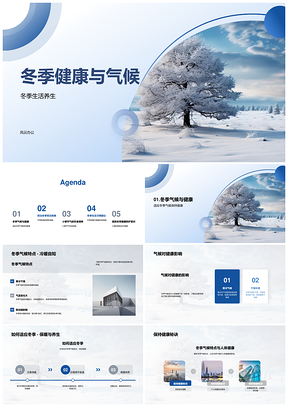 2025小寒气候特点与冬季健康调养防病保暖PPT模板
