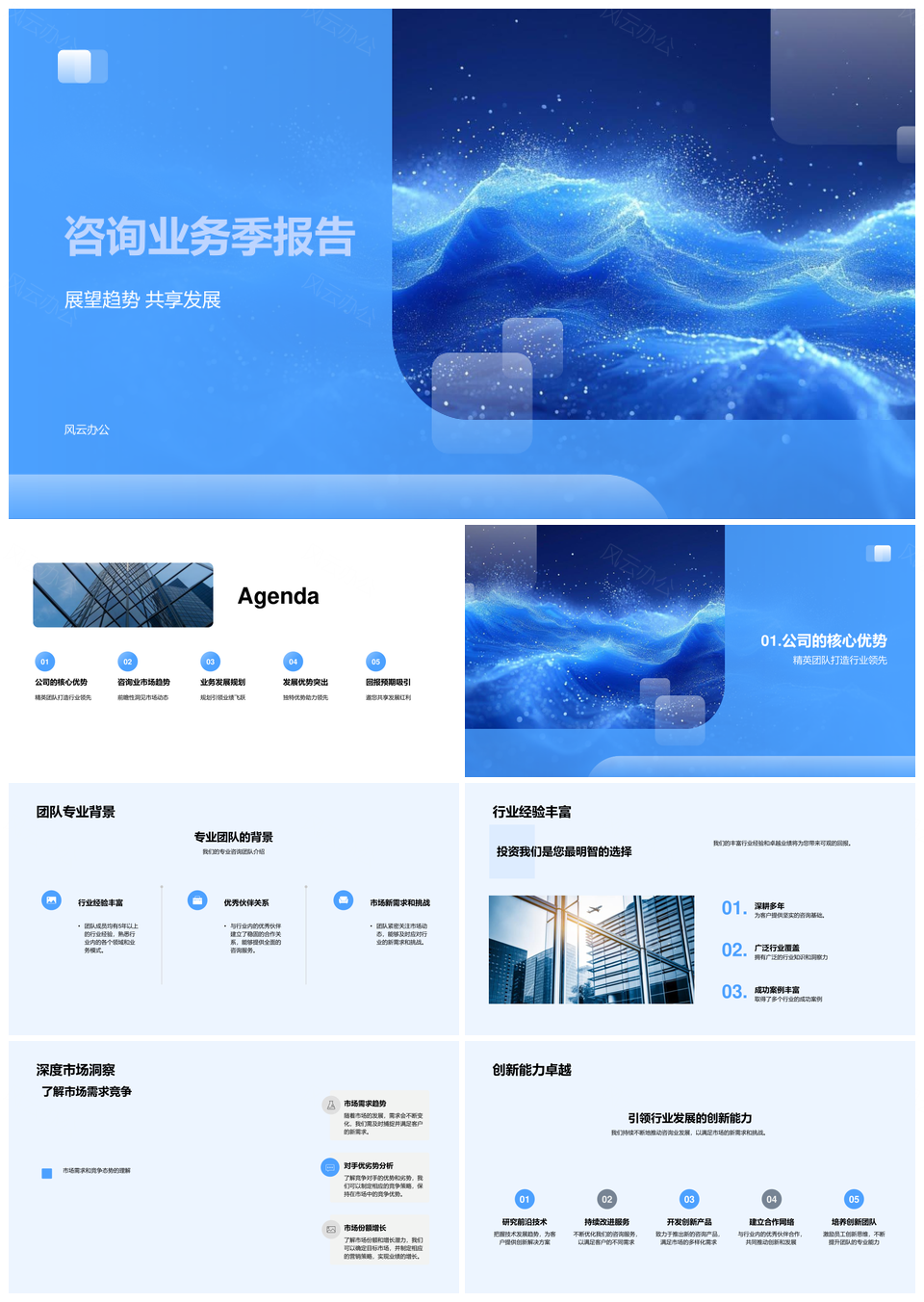 2025咨询季报专业团队技术新品市场合作增长优势PPT模板