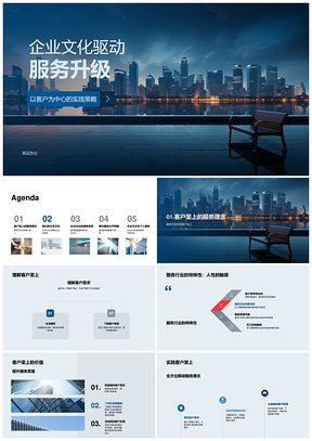 企业文化驱动客户至上高质量服务升级PPT模板
