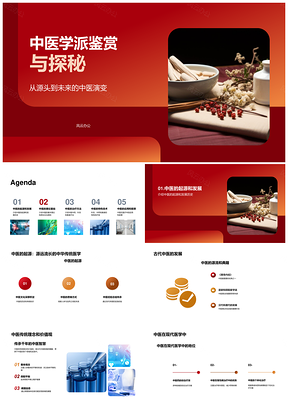 中医历史传统特色技术与中草药探秘PPT模板