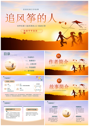 2025追风筝的人教育读书分享简约PPT模板