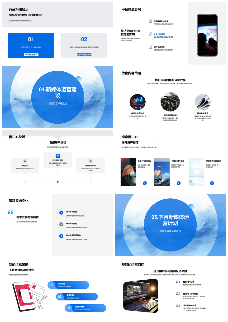 新媒体运营策略数据行业趋势关键指标报告PPT模板