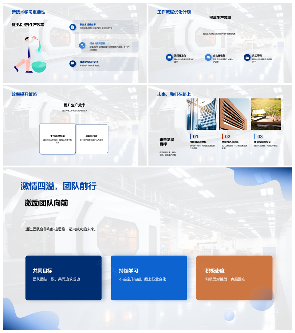 工业机械生产之路年度回顾展望新技术挑战机遇部门改进PPT模板