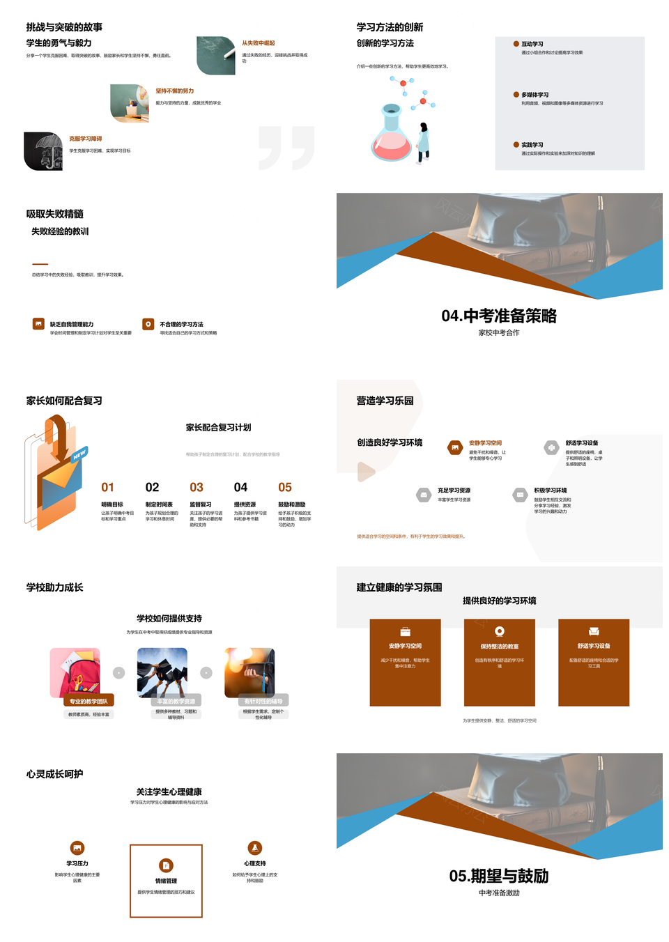 中考复习全攻略策略分析进步案例PPT模板