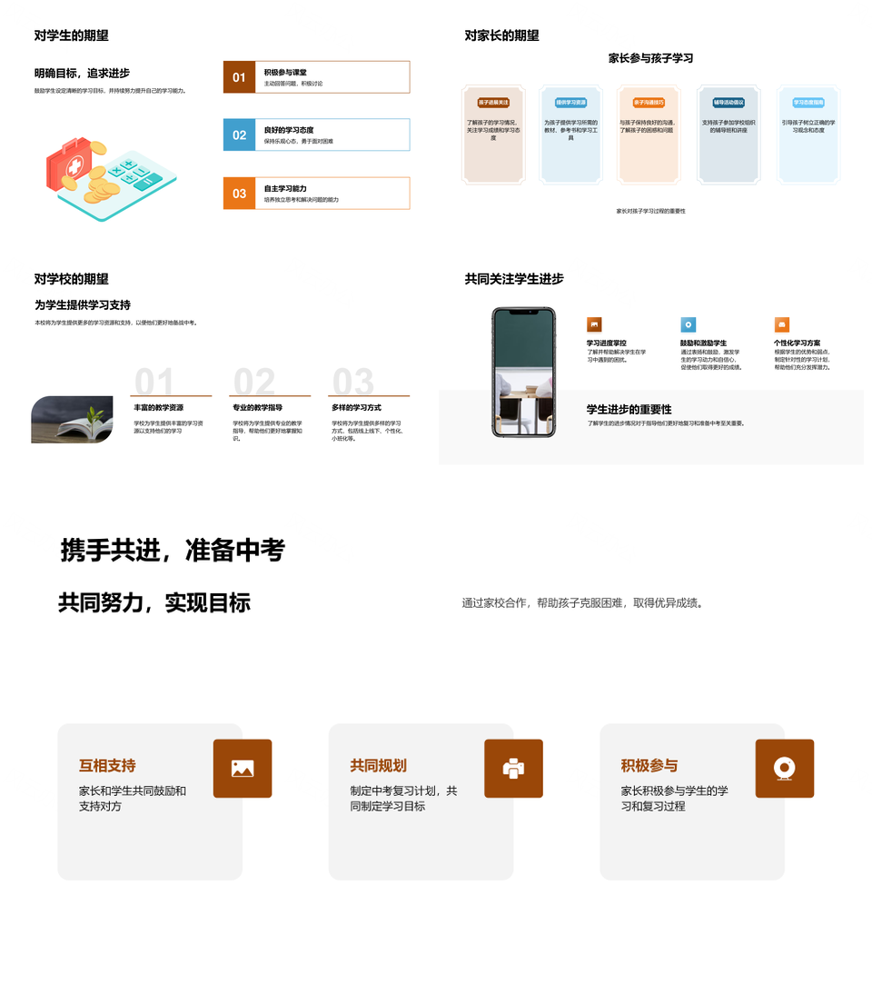 中考复习全攻略策略分析进步案例PPT模板