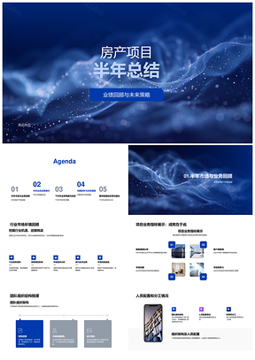 房产项目半年业绩战略团队数据市场产品优化PPT模板