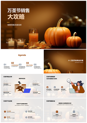 万圣节销售策略消费趋势产品服务关联剖析PPT模板