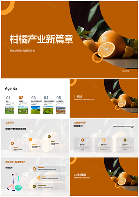 柑橘时代创新逐鹿农林市场未来PPT模板