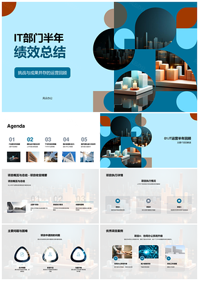 IT部门半年绩效成果挑战运营项目团队分析PPT模板