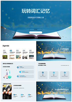 高效词汇记忆策略音标词根图像复述PPT模板