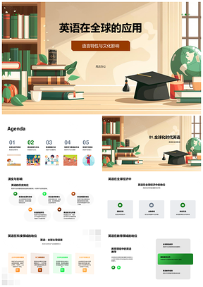 全球化英语应用结构特性及经济影响PPT模板