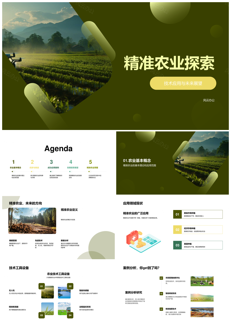 精准农业科技与无人机自动灌溉应用研究PPT模板