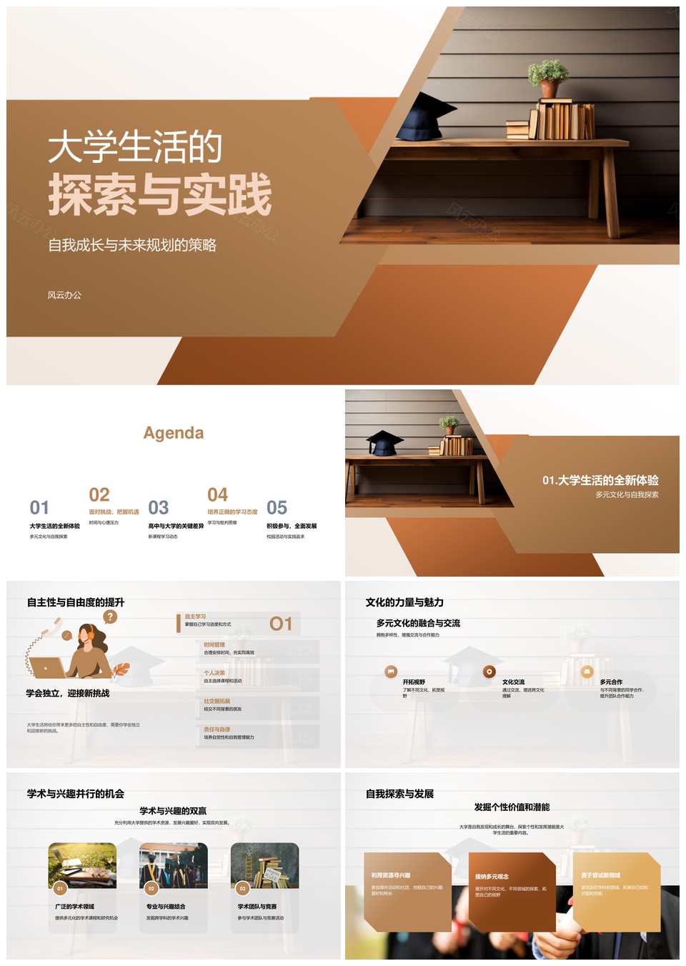 大学生活自主探索与多元成长未来PPT模板