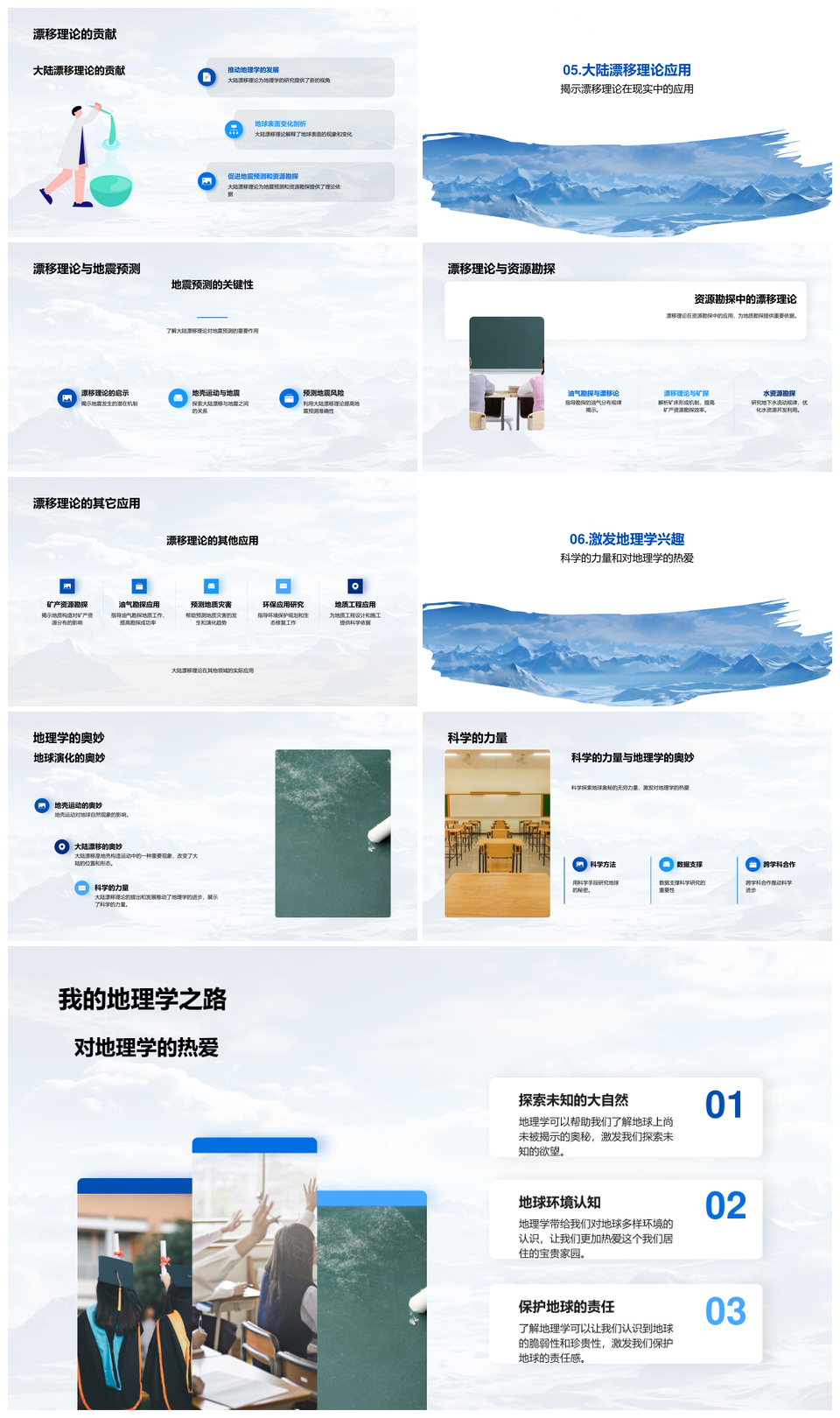 大陆漂移地壳构造岩浆地震资源勘探地理科学PPT模板