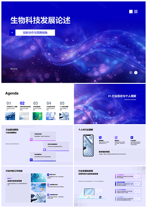 生物科技基因细胞跨学科合作创新高管竞聘PPT模板