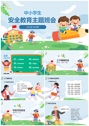 2025校园交通网络安全班会防护应急技能提升PPT模板