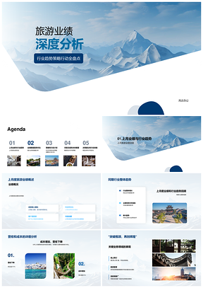 旅游业绩深度分析行业趋势策略行动山脉PPT模板