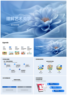 高中艺术美学解析定义审美影响种类绘画雕塑PPT模板