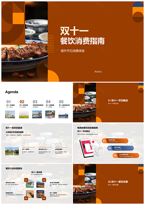 双十一餐饮促销优惠全指南PPT模板