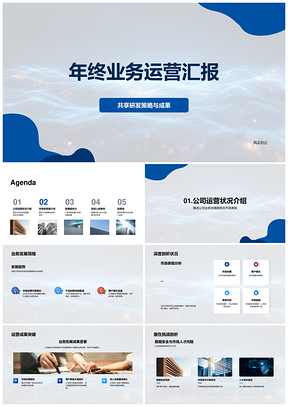 IT互联网年终业务运营汇报研发市场趋势优化扩展品牌策略PPT模板