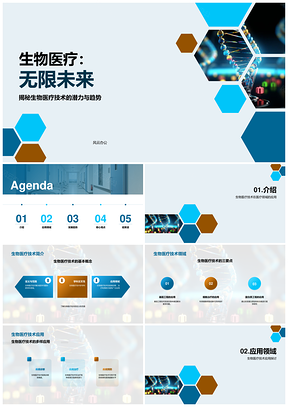 生物医疗基因细胞工程驱动精准医学未来PPT模板