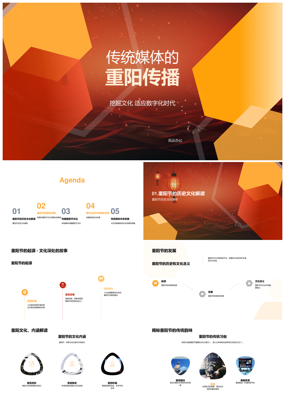 重阳传统媒体文化传播数字化创新挑战PPT模板