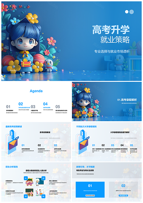 高考政策录取专业就业国业跨科读研兴趣策略PPT模板