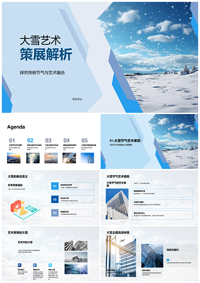大雪雪花艺术策展解析PPT模板