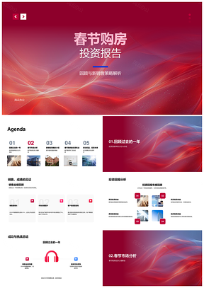 春节购房投资趋势回报率新策略服务报告PPT模板