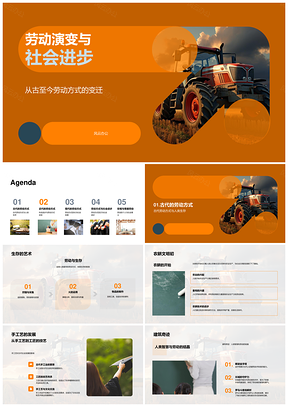 劳动演变从农耕手工业到工业革命PPT模板
