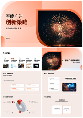 春晚广告创新策略节目规划与市场需求PPT模板