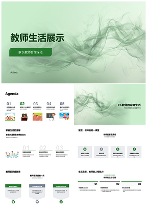 教师家校合作家庭相册阅读旅行个性化教育生活PPT模板