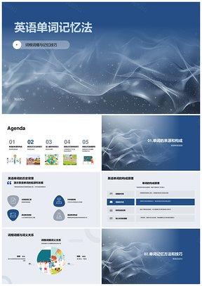 英语单词记忆法构词解析长效记忆多维技巧PPT模板