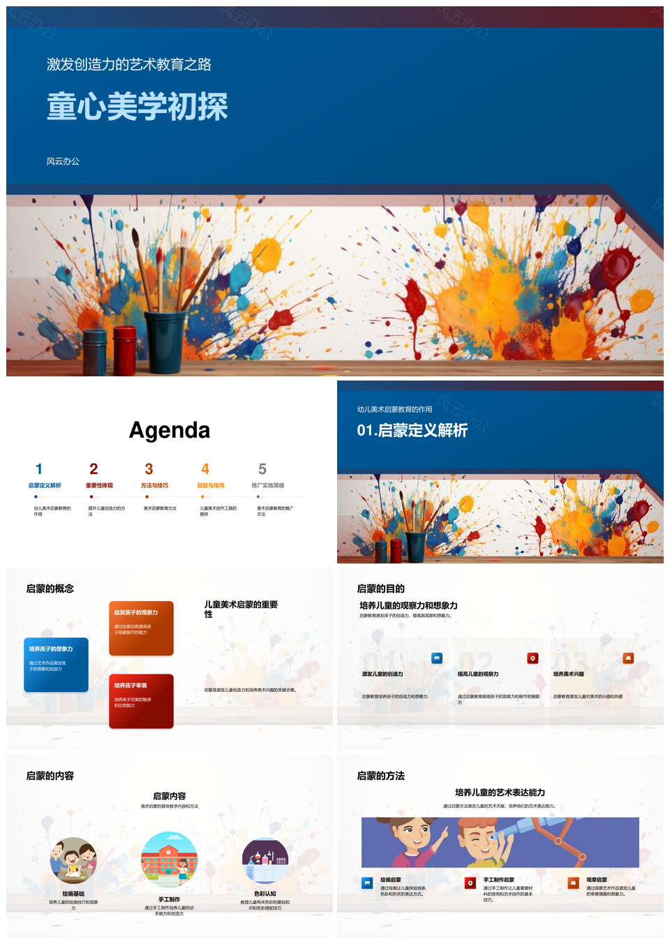 童心美学美术启蒙培育幼儿创造力想象力PPT模板