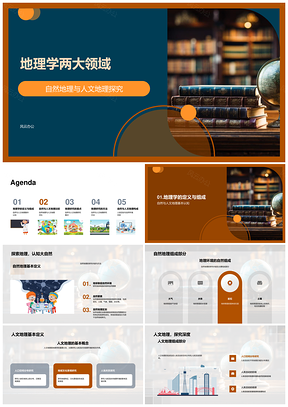 自然人文地理学地球环境人类活动研究PPT模板