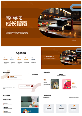 高中自主高效学习备考健康心态成长指南PPT模板