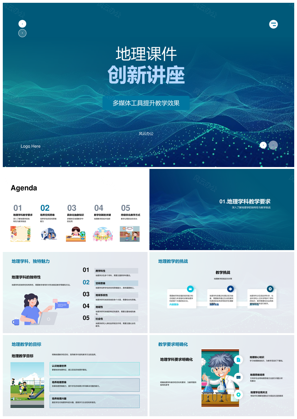 地理课件创新结合多媒体工具提升空间思维教学效果PPT模板