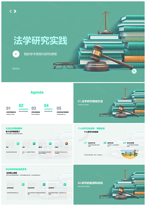 法学研究实践学术历程感悟与领域方向探因设计PPT模板