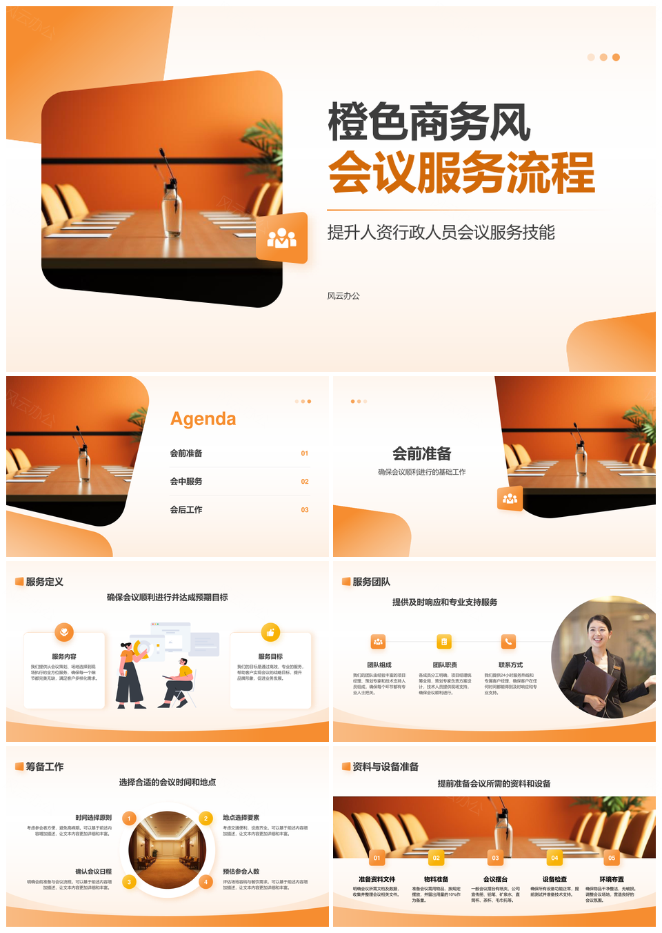 高效商务会议服务流程礼仪培训PPT模板
