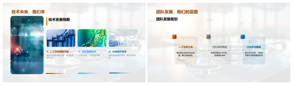 医疗团队月结成果技术挑战服务提升PPT模板