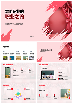 舞蹈专业职业规划与市场前景PPT模板