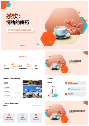 茶饮舒压心灵良药解工作生活情绪问题PPT模板