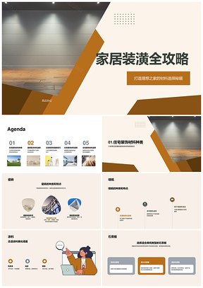 住宅业主家居装潢墙材瓷砖墙纸涂料全攻略PPT模板