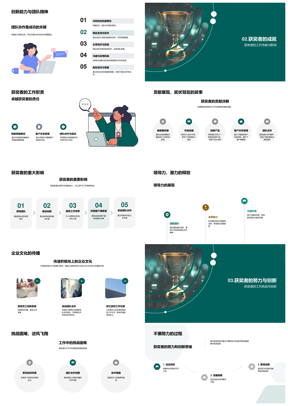 年会致敬优秀砥砺前行表彰贡献PPT模板