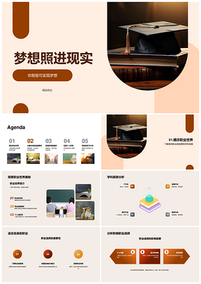 职业学科兴趣优势科学方法有效计划坚持实现毕业梦PPT模板