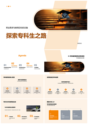 专科教育实用技能驱动职场就业竞争力PPT模板