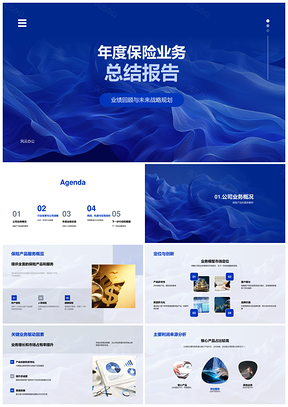 2025保险业务年度总结战略规划产品服务行业趋势PPT模板