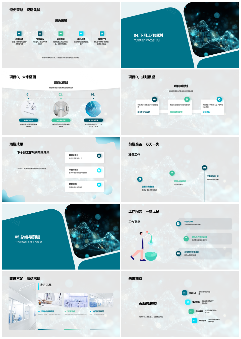 生物部门工作成果目标规划架构项目AB显微镜策略PPT模板